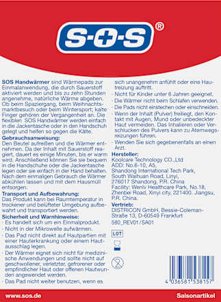 Handwärmer (2 Stück) SOS