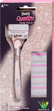 Női borotva Quattro for Women RoseGold Clampack + 4 betét WILKINSON SWORD
