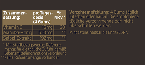 Manuka Honig Gums 25 Weichgummis Naturbell