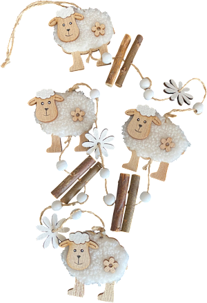 Holzgirlande, Schafe Dekorieren & Einrichten
