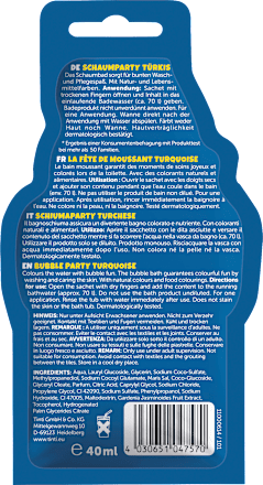 Kinder Badezusatz Schaumparty türkis  Tinti