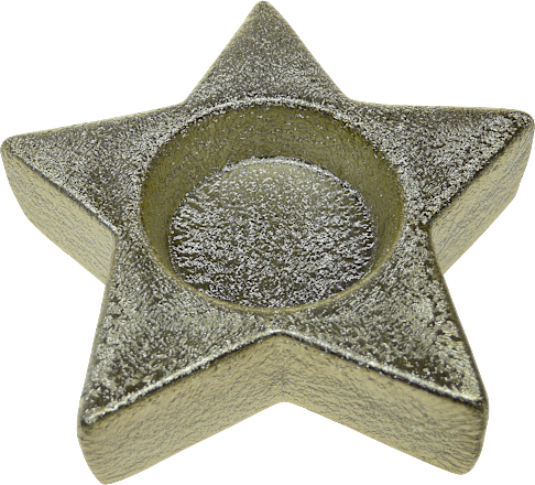 Teelichthalter aus Keramik, Stern, champanger-gold Dekorieren & Einrichten