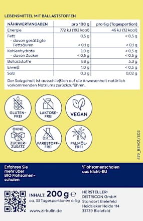 BIO Flohsamenschalen Zirkulin