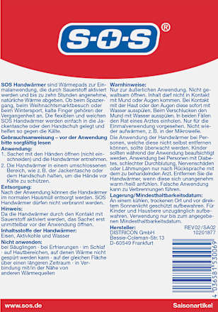 Handwärmer (1 Paar) SOS