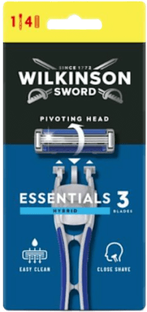Rasoio Essentials 3 Hybrid + 4 lame WILKINSON SWORD
