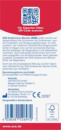 Sodbrennen Blocker DUAL Kautabletten SOS