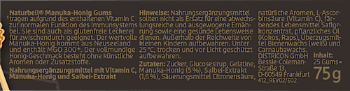 Manuka Honig Gums 25 Weichgummis Naturbell