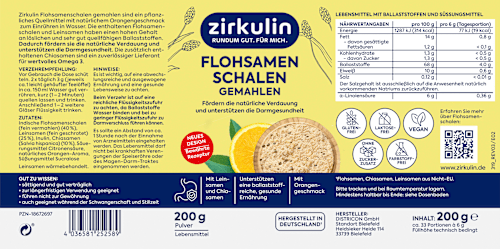 Flohsamenschalen gemahlen Plus  Zirkulin