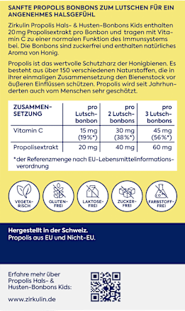 Propolis Hals- & Husten-Bonbons Kids 30 St Zirkulin