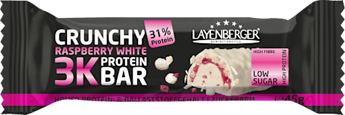 Proteinriegel 3K Bar High Protein Crunchy Raspberry White Layenberger