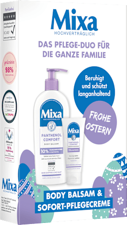 Geschenkset Ostern Panthenol Bodybalsam + Pflegecreme  Mixa