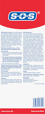 Einlegesohlen Wärme Gr. 41-45 (2 Paar)  SOS