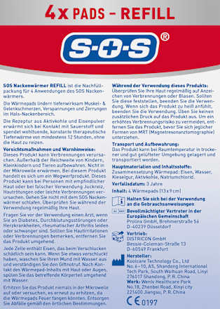 Nackenwärmer Wärmepads Refill SOS