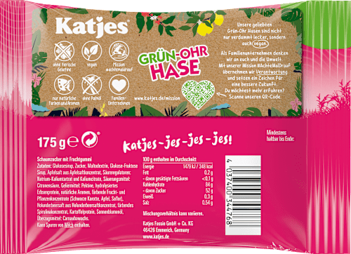 Fruchtgummi Grün-Ohr Hase Katjes