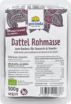 Dattelpaste Rohmasse govinda
