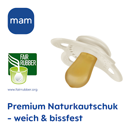 Schnuller Original Kautschuk, blau/beige, 0-6  Monate mam