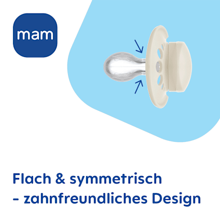 Schnuller Original Pure blau/beige 16+ Monate mam