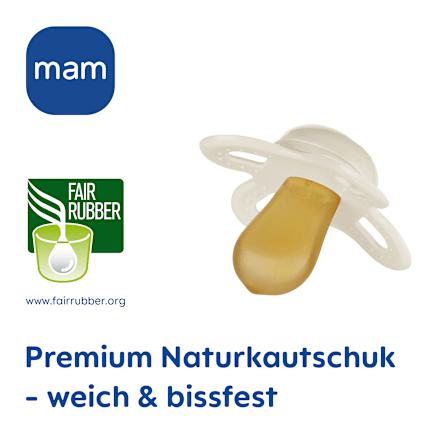 Schnuller Original Start Kautschuk, blau/creme, 0-2 Monate mam