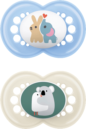 Schnuller Original Silikon, blau/beige, ab 16 Monaten mam