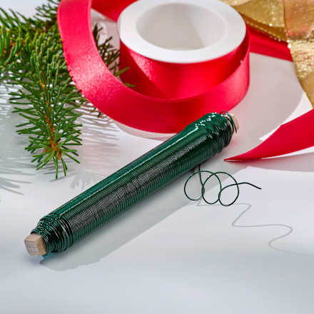 Basteldraht auf Holzspule, grün (0,65 mm) Dekorieren & Einrichten