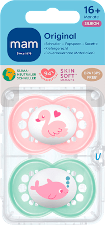 Schnuller Original Silikon, rosa/mint, ab 16 Monate mam