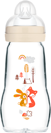 Babyflasche aus Glas Feel Good matt, creme, von Geburt an, 260 ml  mam