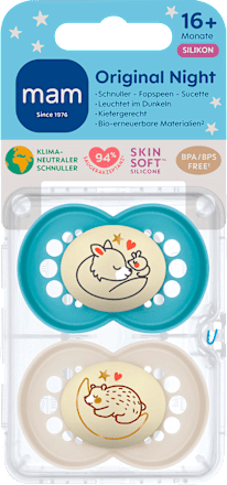 Schnuller Original Night blau/grau 16+ Monate mam