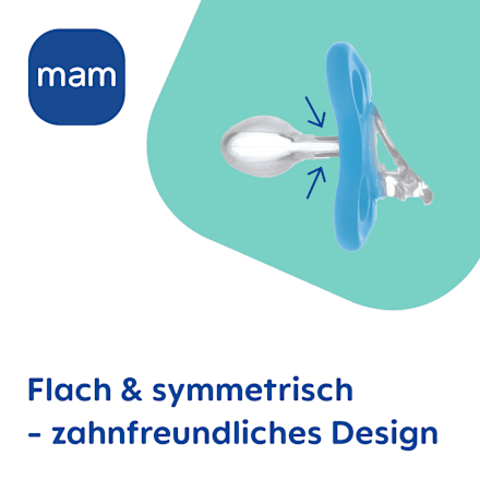 Schnuller Comfort Silikon, blau/grün, 3-12 Monate mam