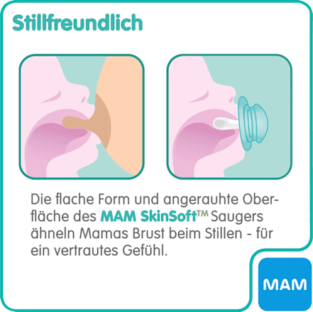 Schnuller Original Silikon, blau/beige, ab 16 Monaten mam