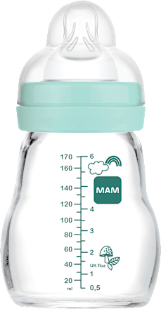 Babyflasche aus Glas Feel Good matt, mint, von Geburt an, 170 ml  mam