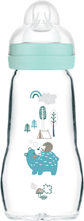 Babyflasche aus Glas Feel Good matt, grün, von Geburt an, 260 ml  mam