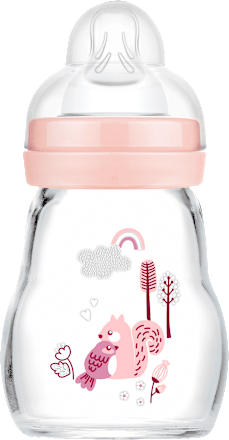 Babyflasche aus Glas Feel Good matt, rosa, von Geburt an, 170 ml  mam