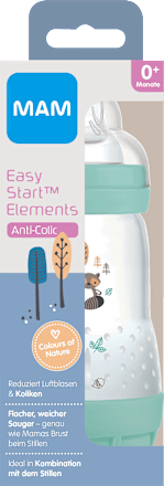 Babyflasche Easy Start Elements Anti-Colic, grün, von Geburt an, 260 ml mam