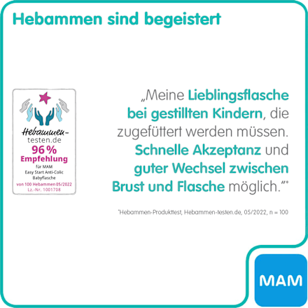 Babyflasche Easy Start Elements Anti-Colic, grün, von Geburt an, 260 ml mam