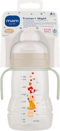 Trinklernflasche Trainer+ Night, creme, ab 4.Monate, 220 ml mam