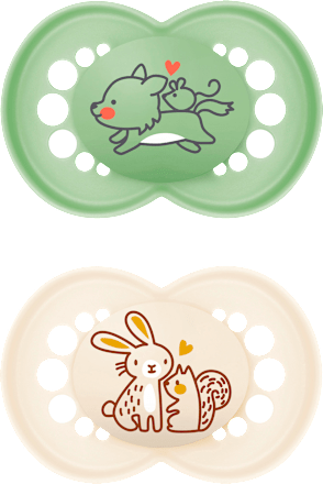 Schnuller Original Silikon, grün/beige, 6-16 Monate mam