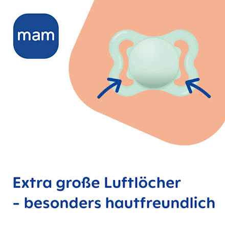 Schnuller Supreme Silikon, blau/creme, 0-6 Monate mam