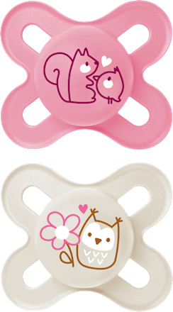 Schnuller Original Start Kautschuk, pink/creme, 0-2 Monate mam