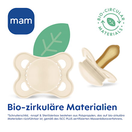 Schnuller Original Kautschuk, blau/beige, 0-6  Monate mam