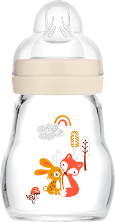 Babyflasche aus Glas Feel Good matt, creme, von Geburt an, 170 ml  mam