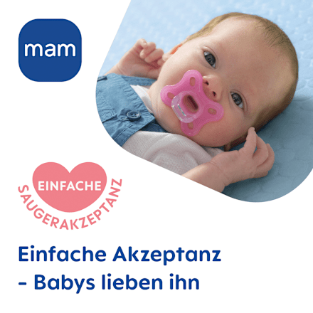 Schnuller Comfort Silikon, blau/türkis, 0-3 Monate mam