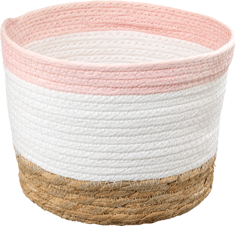 Korb, natur-weiß-rosa Dekorieren & Einrichten