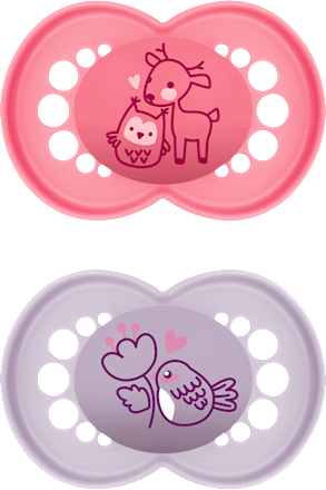 Schnuller Original Kautschuk, rosa/flieder, 16+ Monate mam