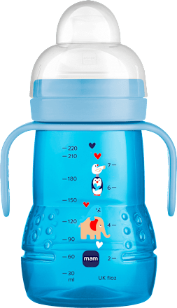 Trinklernflasche Trainer, blau, ab 4. Monat, 220 ml mam