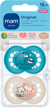 Schnuller Original Pure blau/beige 16+ Monate mam