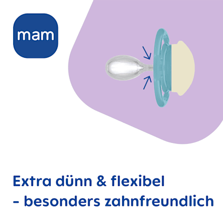 Schnuller Perfect Night Silikon, blau, 6-16 Monate  mam