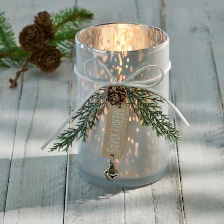 Kerzenhalter aus Glas, silber (12 cm) Dekorieren & Einrichten