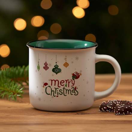 Kaffeebecher "merry Christmas", grün Dekorieren & Einrichten