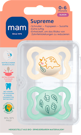 Schnuller Supreme gelb/grün 0-6 Monate mam