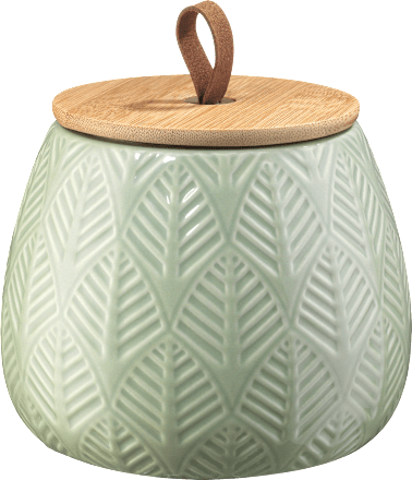 Keramikdose mit Bambusdeckel grün Dekorieren & Einrichten